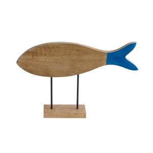 figura decorativa in legno, marine business - Pesce, blu